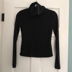 SHEIN long sleeve turtle neck crop top | black | size M